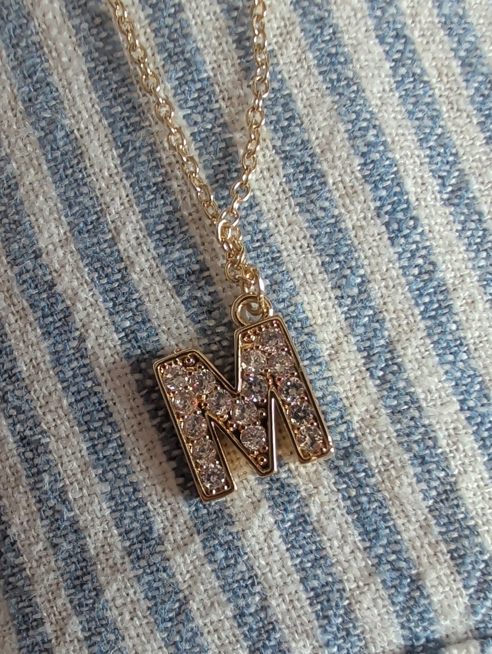 Ardene Gold 'M' Initial Pendant Necklace